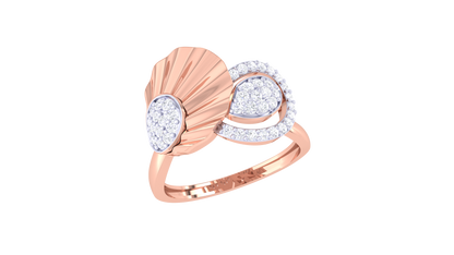 Lumiere Halo Radiant Harmony Rose Gold Ring - 0.29 Ct Round Diamond Clusters