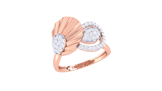 Lumiere Halo Radiant Harmony Rose Gold Ring - 0.29 Ct Round Diamond Clusters