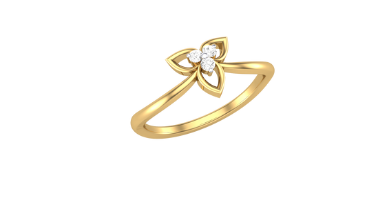 Lumiere Trinity Petal Ring - 0.05 Ct Sparkling Diamond In Gold