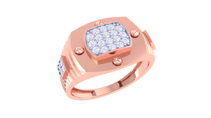 Éclat Quadrature Urbane Gold Ring – 0.3ct Round Pave Diamonds