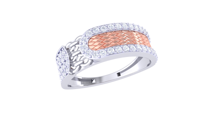 Lumière Pavé Illusion Gold Ring – 0.52 Ct Stunning Diamond