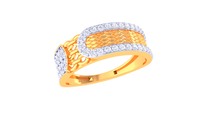 Lumière Pavé Illusion Gold Ring – 0.52 Ct Stunning Diamond