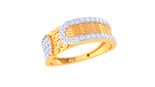 Lumière Pavé Illusion Gold Ring – 0.52 Ct Stunning Diamond