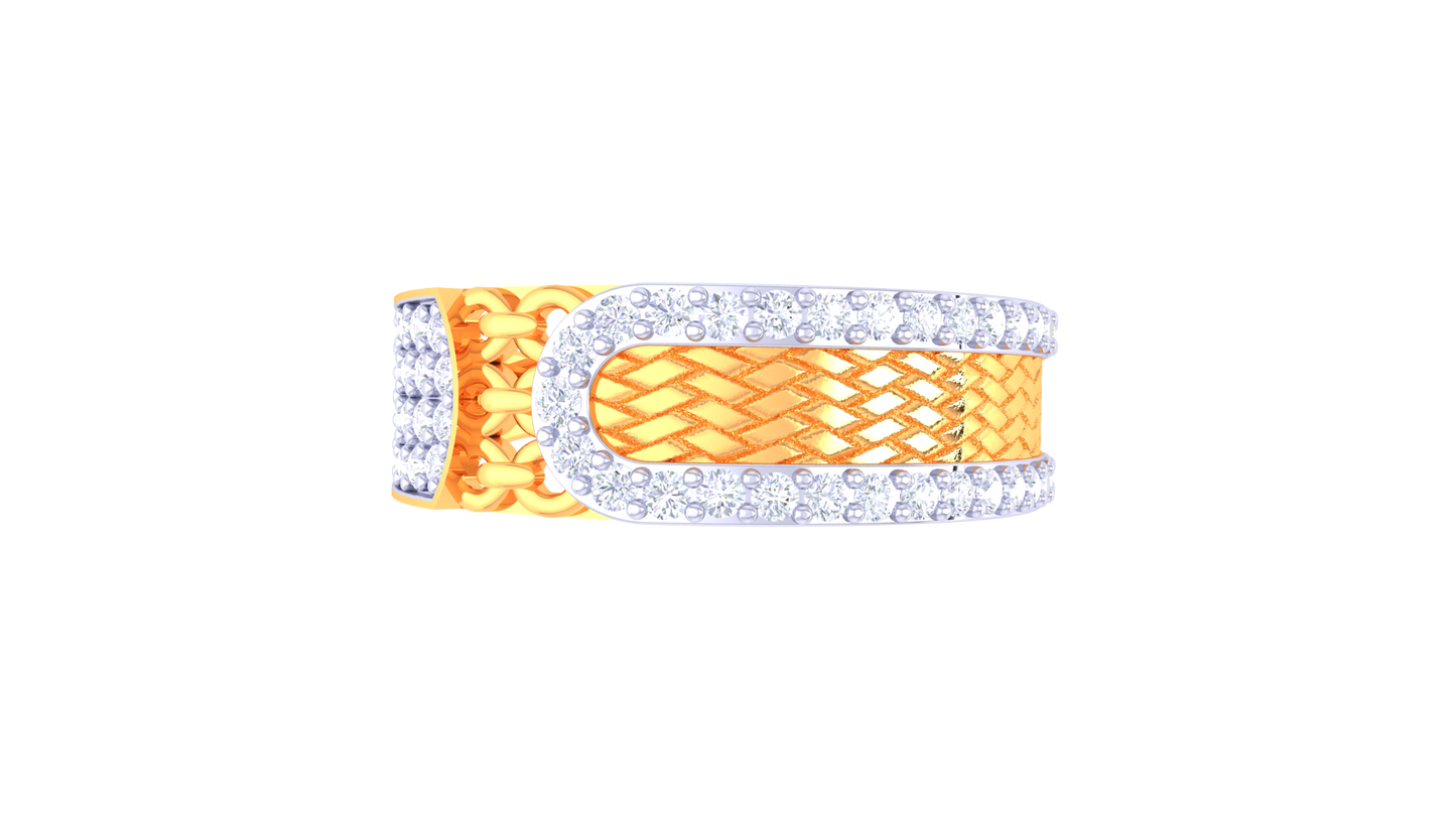 Lumière Pavé Illusion Gold Ring – 0.52 Ct Stunning Diamond