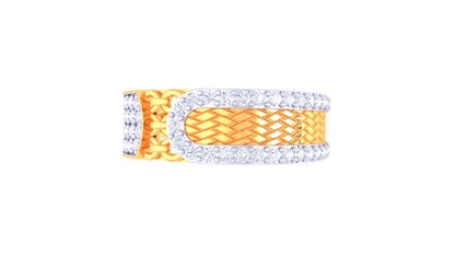 Lumière Pavé Illusion Gold Ring – 0.52 Ct Stunning Diamond