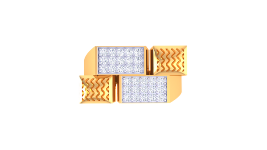 Éclat Forme Décalée – 0.59 Ct Round Diamond Gold Ring