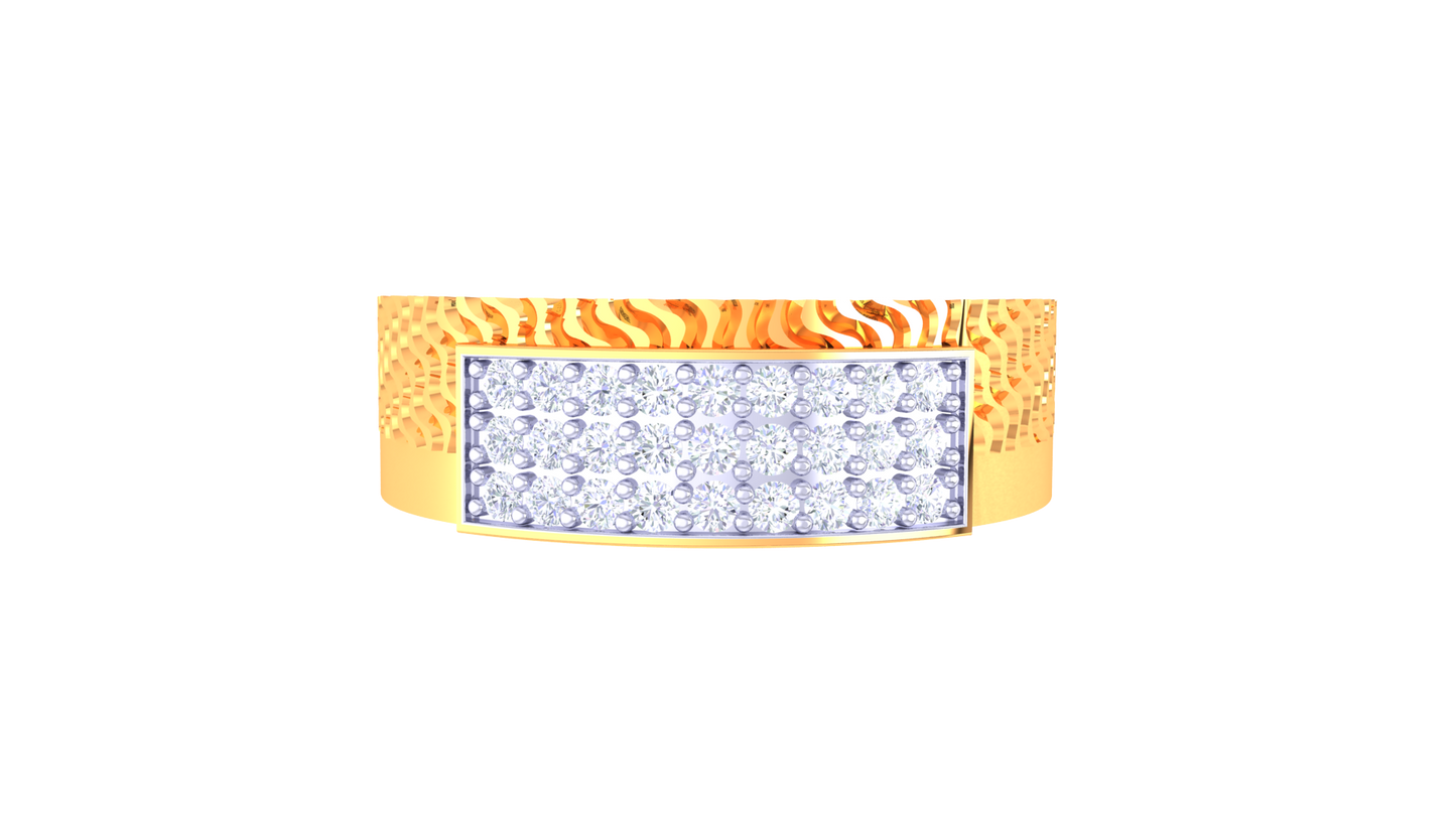 Éclat Module Chic Rose Gold Ring – 0.28 Ct Round Pave Diamonds