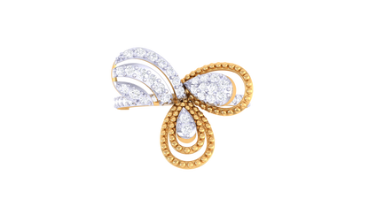 Lumiere Flutter Radiance Butterfly Ring In Dual Gold - 0.42 Ct Round Cut Diamonds