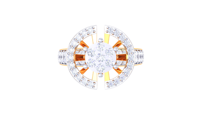 Lumière Rayonnement Moderne Gold Ring  – 0.89ct Bold Round Diamonds