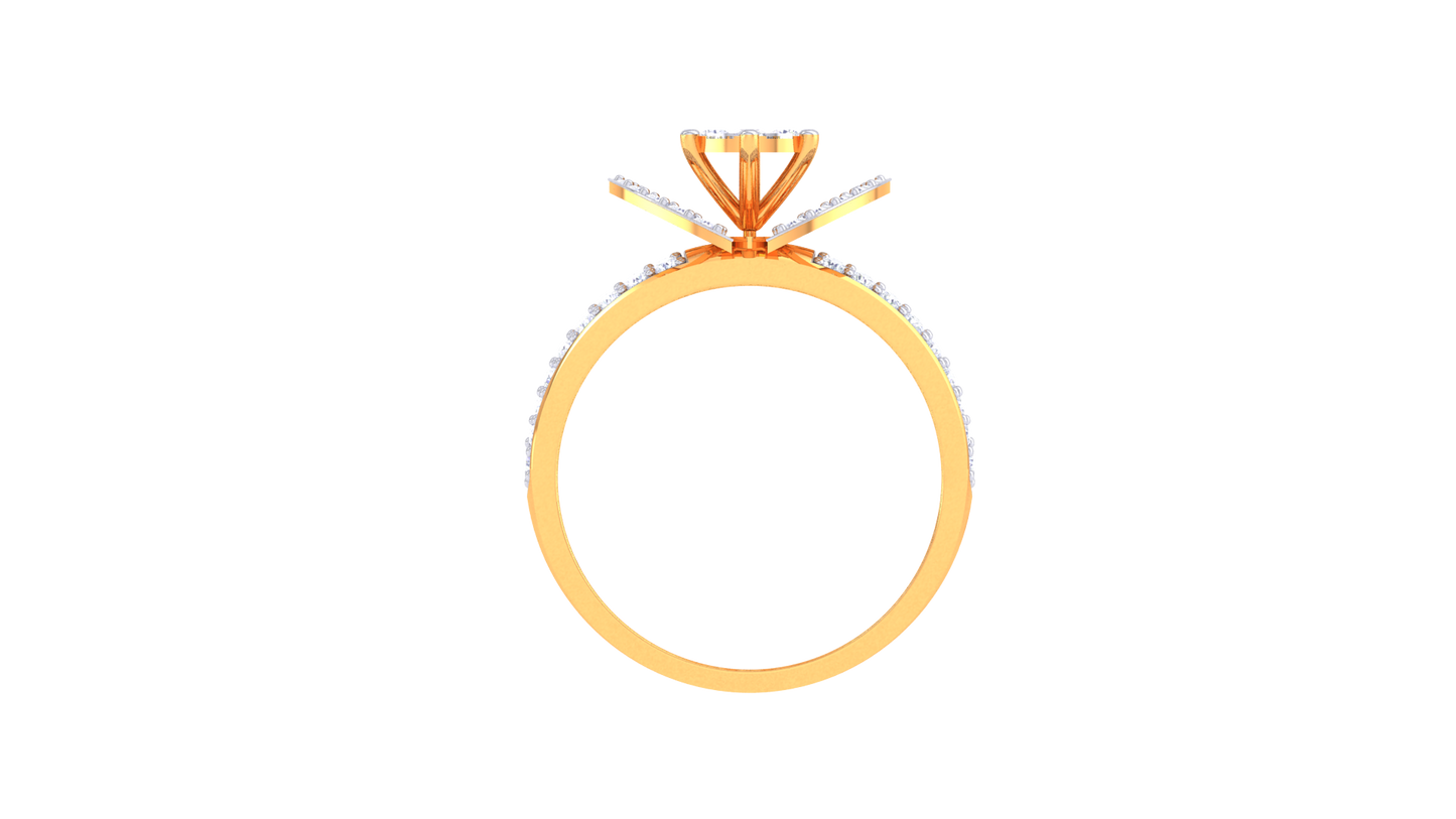 Lumière Rayonnement Moderne Gold Ring  – 0.89ct Bold Round Diamonds