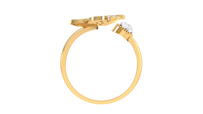 Eclat Butterfly Embrace Open Ring In Gold - 0.23 Ct Circular Diamonds