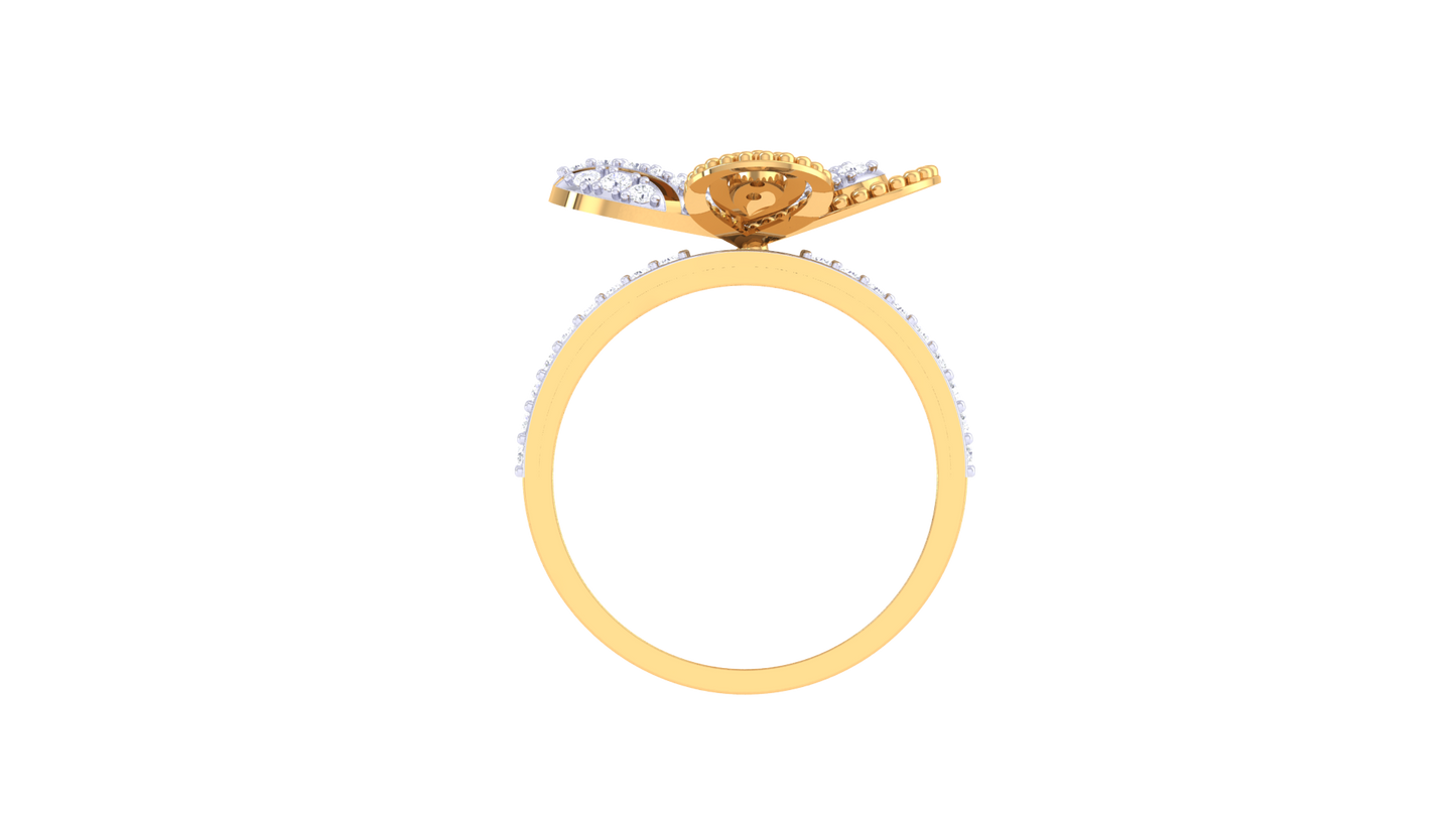 Lumiere Flutter Radiance Butterfly Ring In Dual Gold - 0.42 Ct Round Cut Diamonds