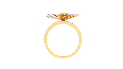Lumiere Flutter Radiance Butterfly Ring In Dual Gold - 0.42 Ct Round Cut Diamonds