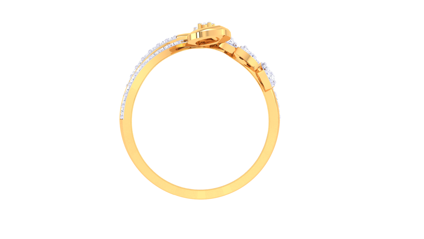 Iconique Botanical Grace Designer Gold Ring – 0.33 Ct Diamonds