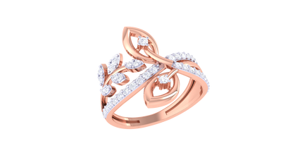 Iconique Botanical Grace Designer Gold Ring – 0.33 Ct Diamonds