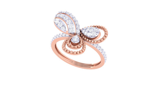 Lumiere Flutter Radiance Butterfly Ring In Dual Gold - 0.42 Ct Round Cut Diamonds