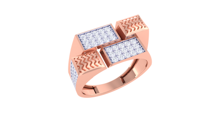 Éclat Forme Décalée – 0.59 Ct Round Diamond Gold Ring