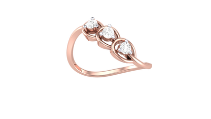 Trilune Orbe Floating Trio Ring - 0.16 Ct Round Diamonds In Gold