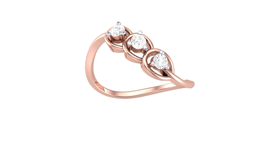 Trilune Orbe Floating Trio Ring - 0.16 Ct Round Diamonds In Gold