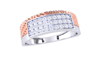 Éclat Module Chic Rose Gold Ring – 0.28 Ct Round Pave Diamonds