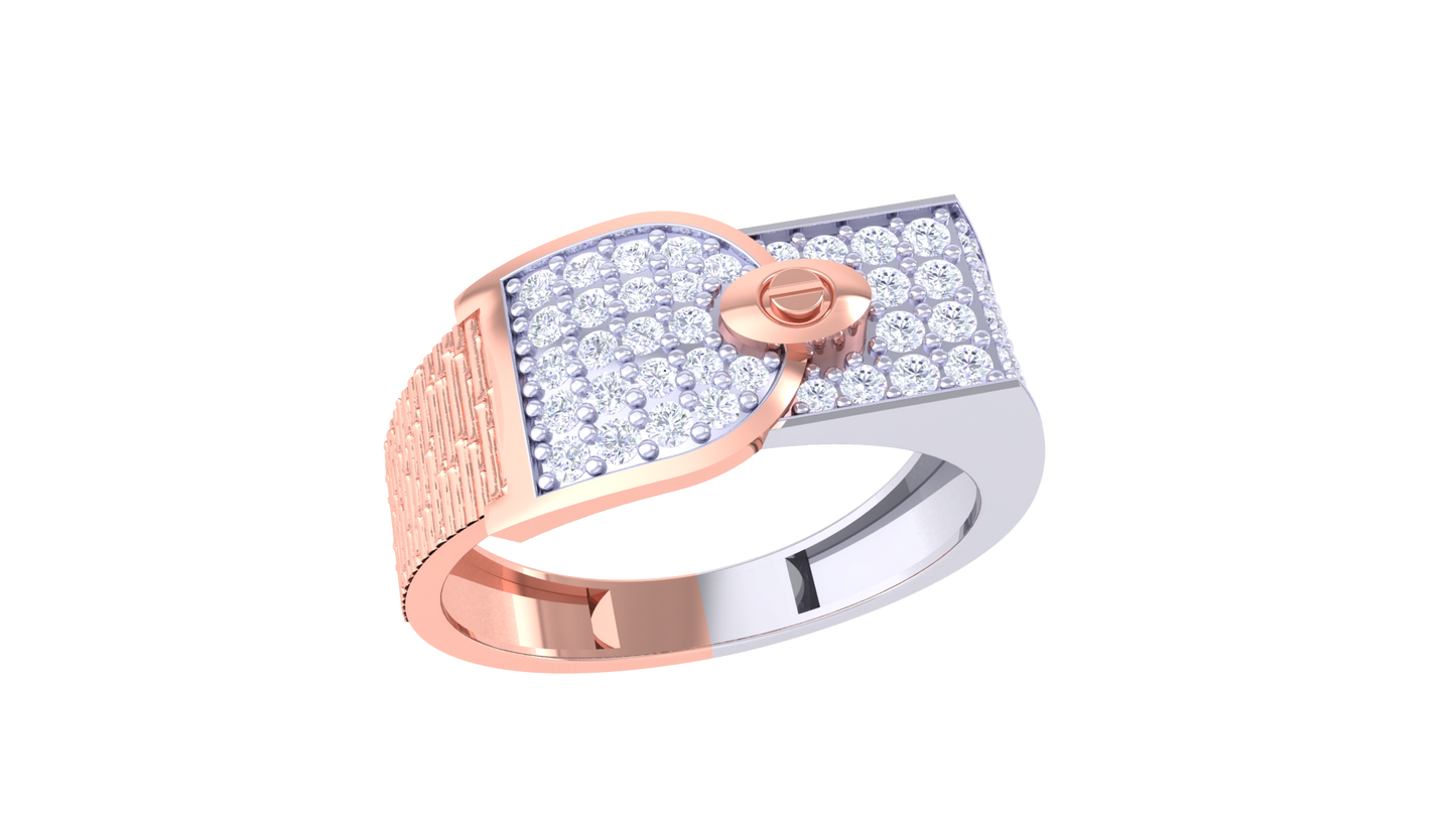 Lumière Signature Clasp Gold Ring – 0.67 Ct Dazzling Diamond