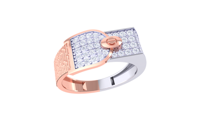 Lumière Signature Clasp Gold Ring – 0.67 Ct Dazzling Diamond