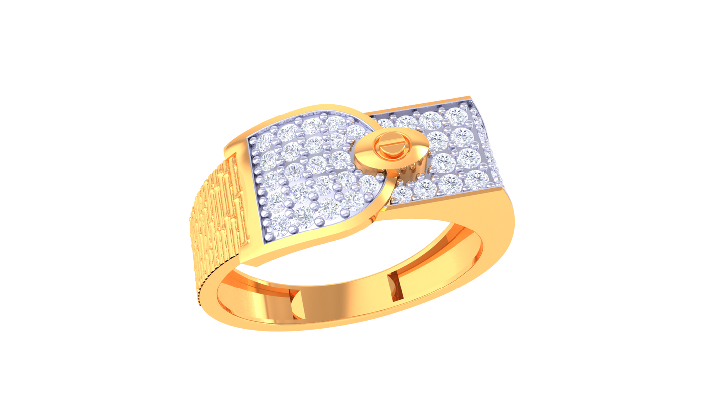 Lumière Signature Clasp Gold Ring – 0.67 Ct Dazzling Diamond