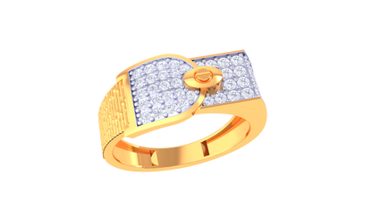 Lumière Signature Clasp Gold Ring – 0.67 Ct Dazzling Diamond