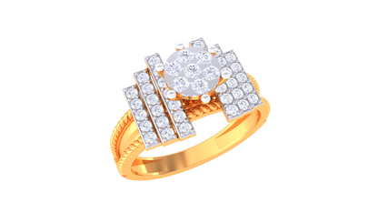 Lumière Avant Structure – 0.43 Ct Round Diamond Gold Ring
