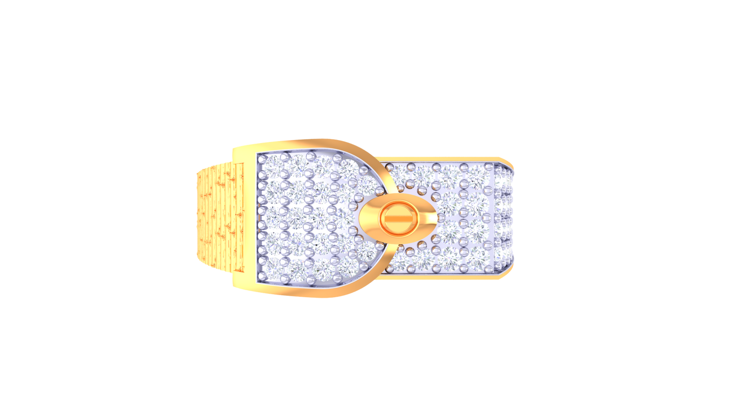 Lumière Signature Clasp Gold Ring – 0.67 Ct Dazzling Diamond