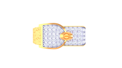 Lumière Signature Clasp Gold Ring – 0.67 Ct Dazzling Diamond