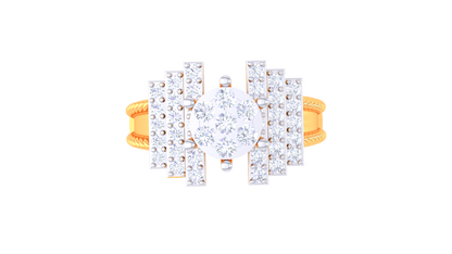 Lumière Avant Structure – 0.43 Ct Round Diamond Gold Ring