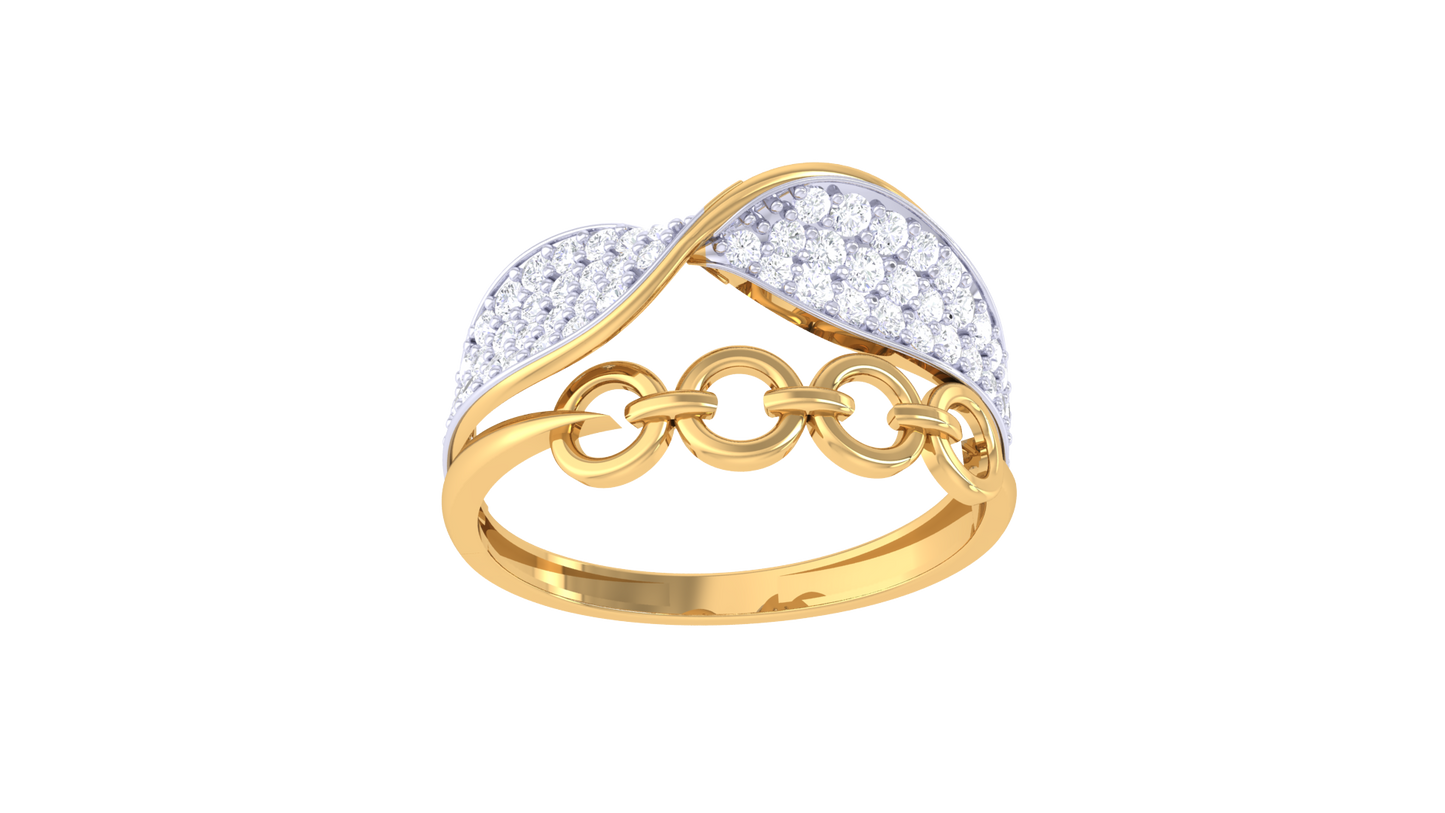 Eclat Interlinked Elegance Gold Ring - 0.36 Ct Brilliant Diamonds
