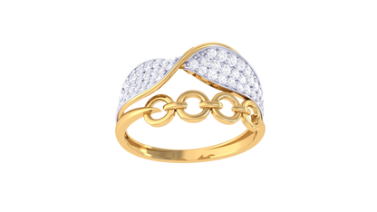 Eclat Interlinked Elegance Gold Ring - 0.36 Ct Brilliant Diamonds