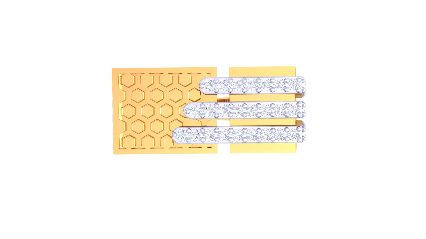 Éclat Hexaline Moderne – 0.6 Ct Round Diamond Gold Ring