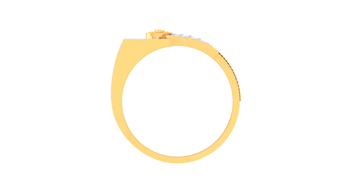 Lumière Signature Clasp Gold Ring – 0.67 Ct Dazzling Diamond