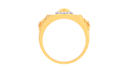 Éclat Emblème Sculpté Gold Ring – 0.36 Ct Sparking Diamonds