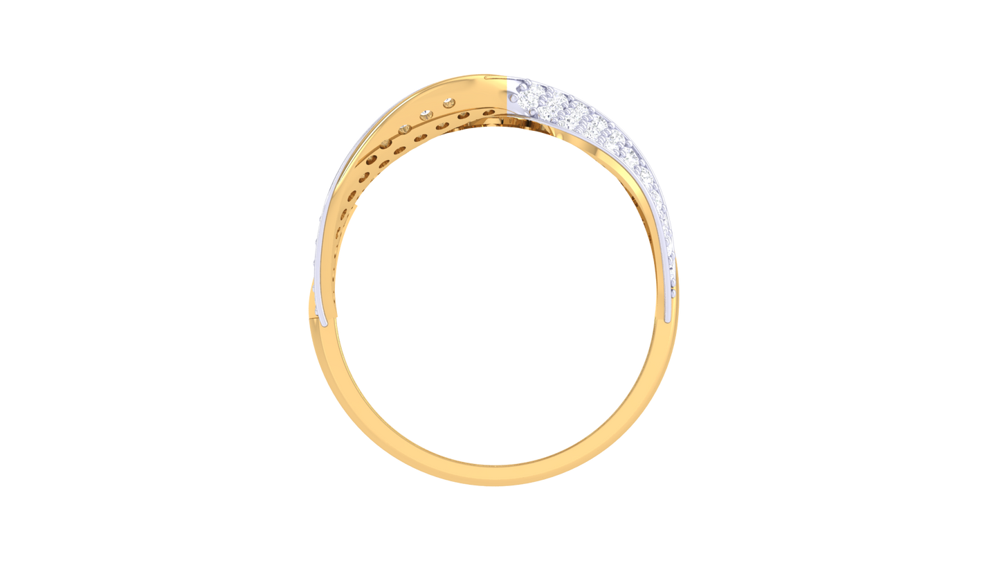 Eclat Interlinked Elegance Gold Ring - 0.36 Ct Brilliant Diamonds