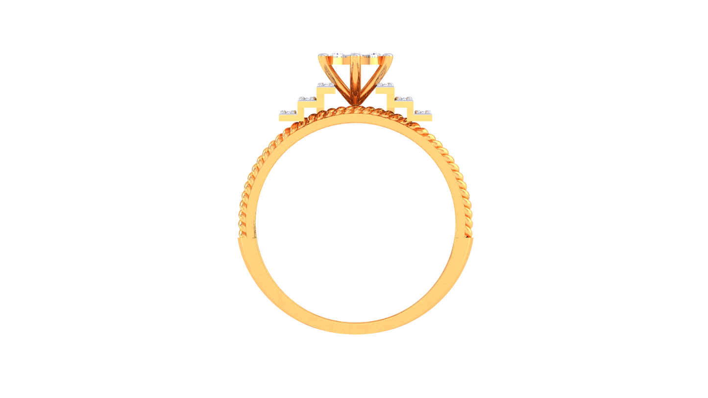 Lumière Avant Structure – 0.43 Ct Round Diamond Gold Ring