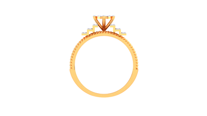 Lumière Avant Structure – 0.43 Ct Round Diamond Gold Ring