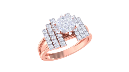 Lumière Avant Structure – 0.43 Ct Round Diamond Gold Ring