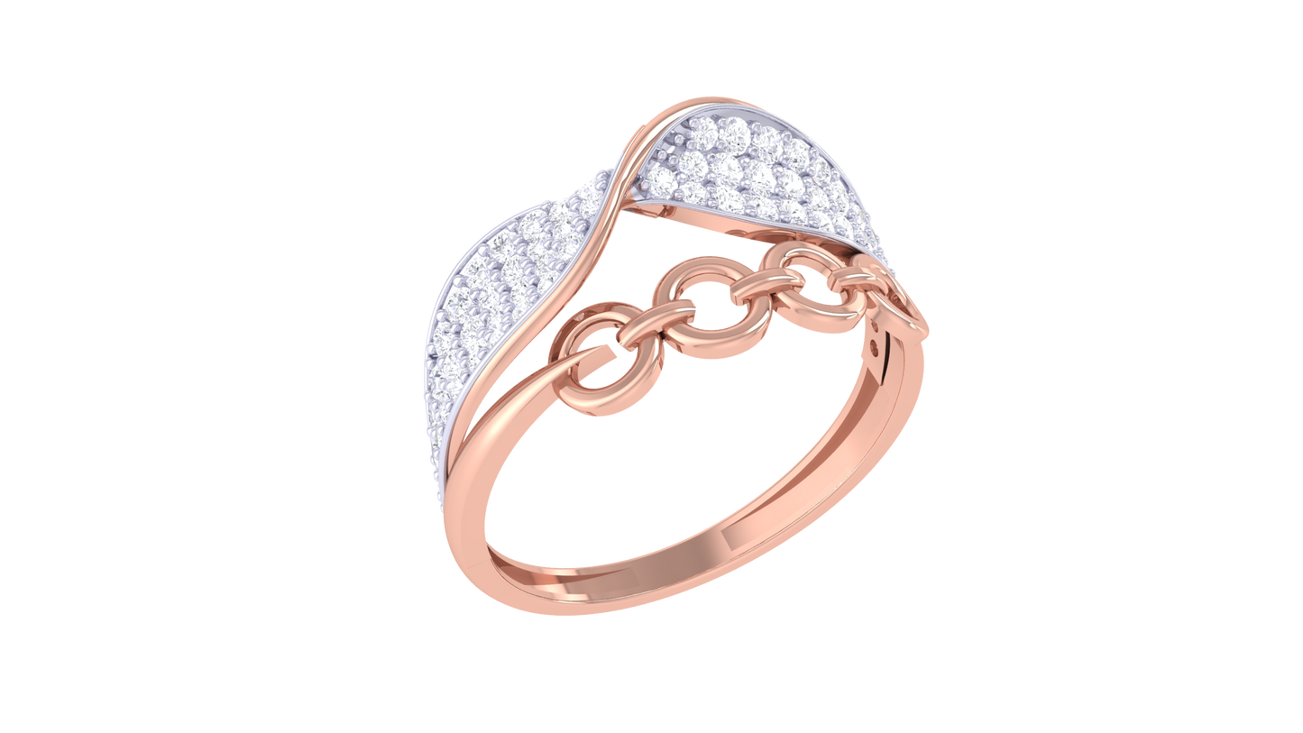 Eclat Interlinked Elegance Gold Ring - 0.36 Ct Brilliant Diamonds