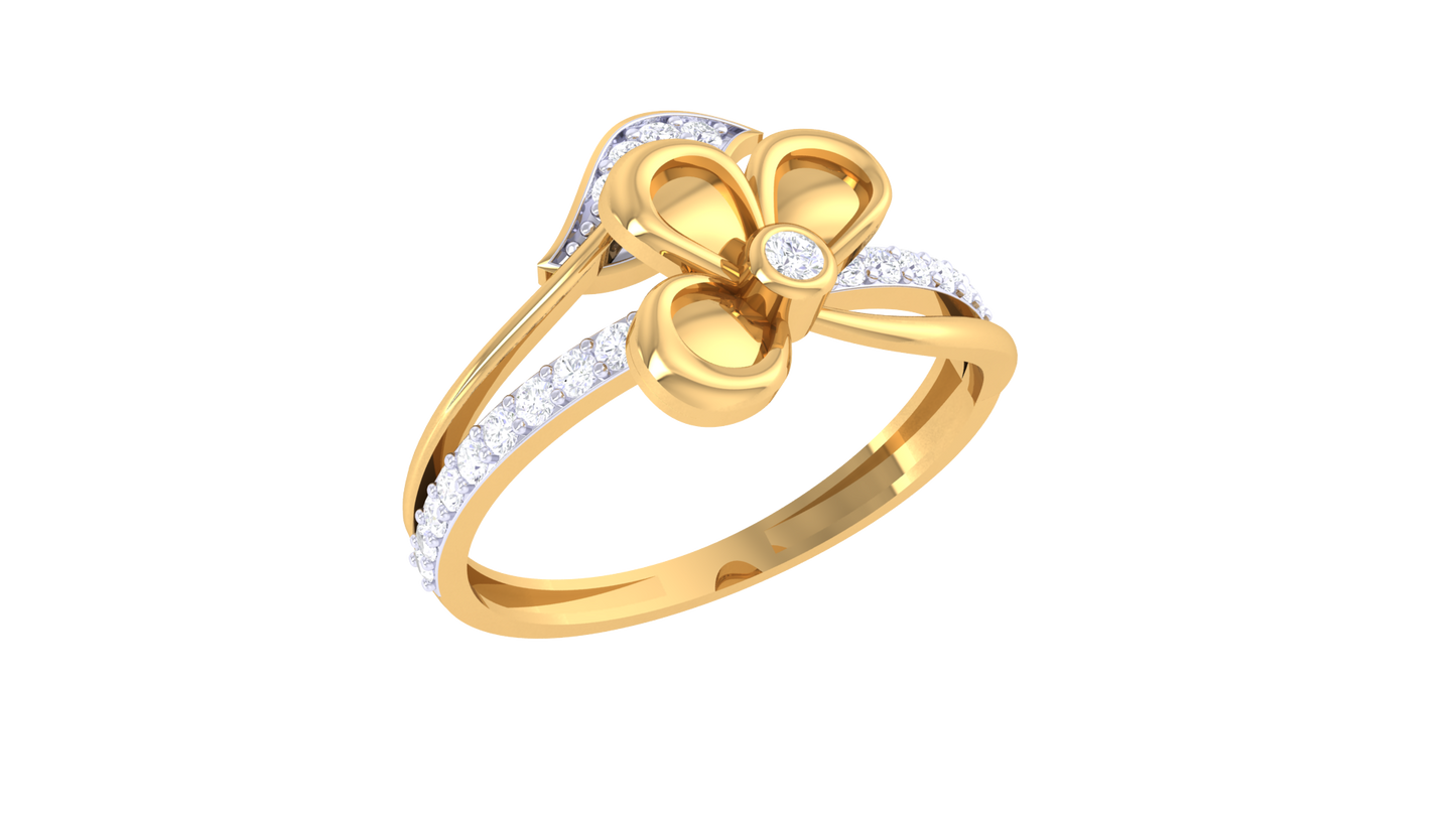 Lumiere Blooming Grace Rose Gold Ring - 0.22 Ct Sparkling Diamond