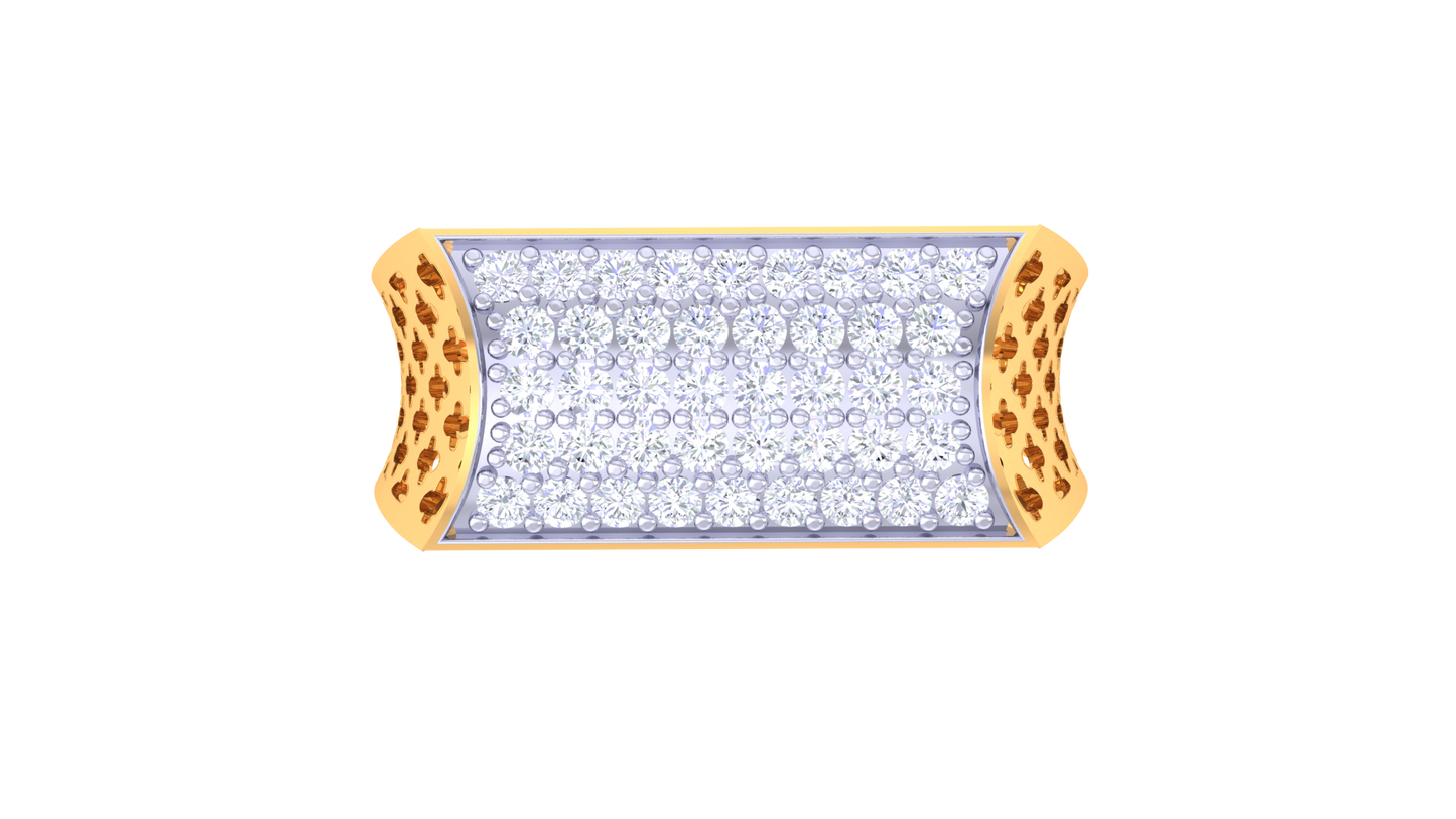 Lumière Rayonnement Rectiligne – 0.35 Ct Round Diamond Gold Ring