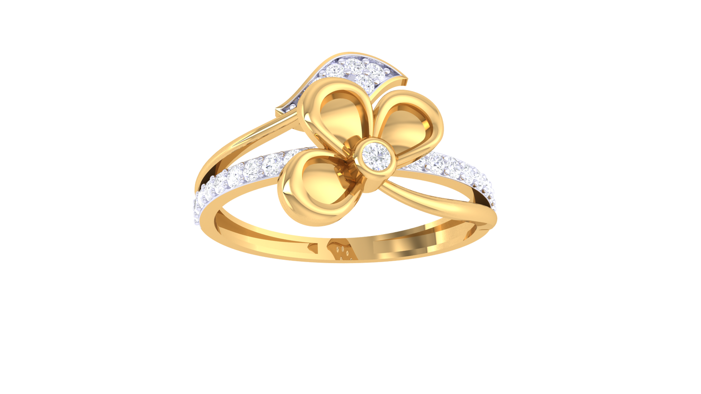 Lumiere Blooming Grace Rose Gold Ring - 0.22 Ct Sparkling Diamond