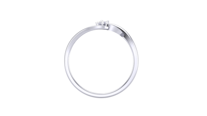 Eclat Sleek Silver Ring- 0.04 Ct Round Diamond Cluster