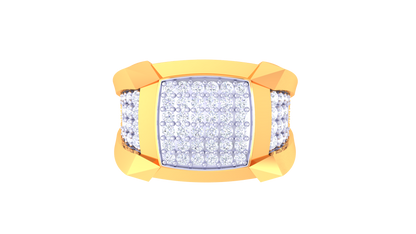 Éclat Portique Moderne Yellow Gold Ring – 0.83 Ct Round Pave Diamond