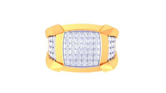 Éclat Portique Moderne Yellow Gold Ring – 0.83 Ct Round Pave Diamond