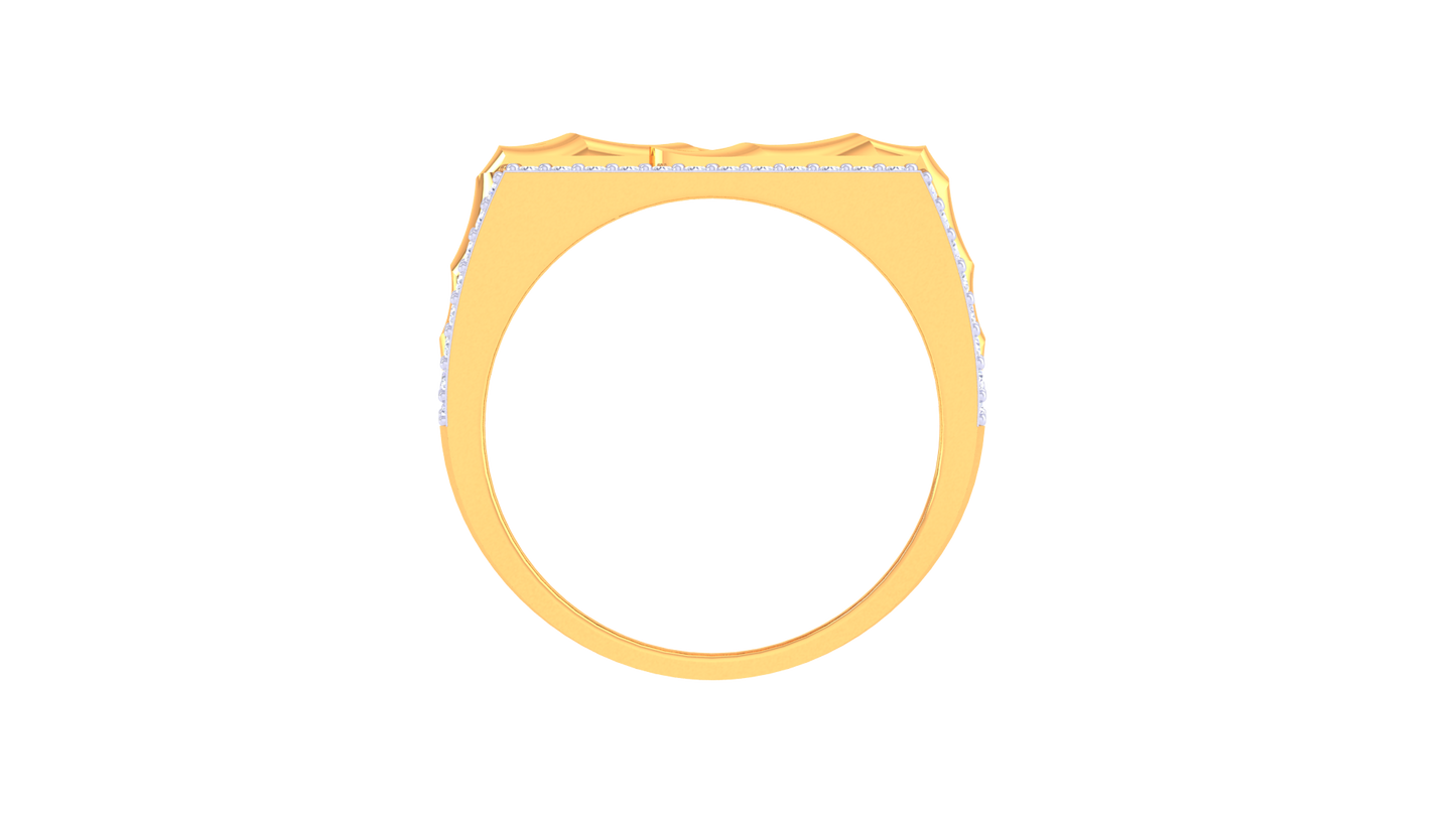 Lumière Dual Pavé Flow Gold Ring – 0.68 Ct Diamonds