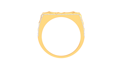 Lumière Dual Pavé Flow Gold Ring – 0.68 Ct Diamonds